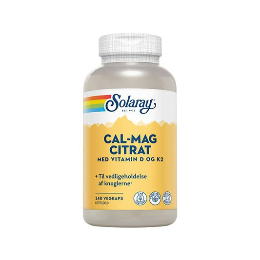 Solaray Cal-Mag Citrat m. D- og K2-vitamin 240 kaps 