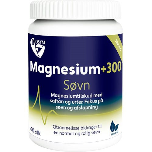 Biosym Magnesium +300 Søvn 60 kapsler