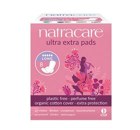 Natracare bind LONG ultra extra m. vinger 8 stk. DATO 16/9-2025