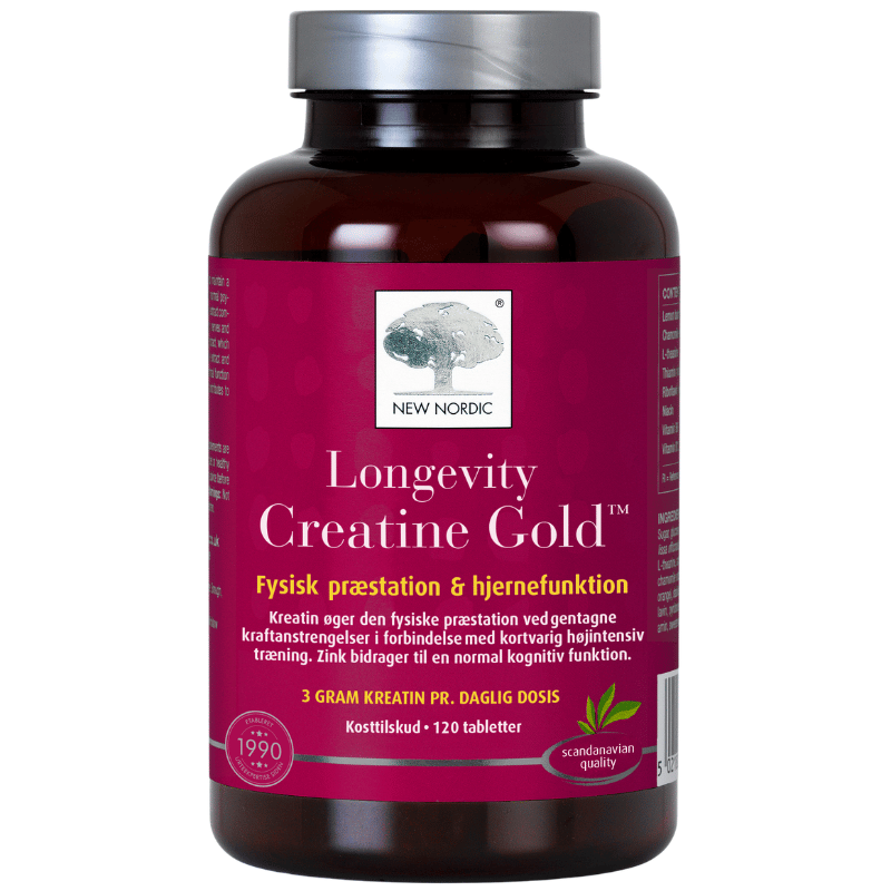 New Nordic Longevity Creatine Gold 120 tabletter – pakning