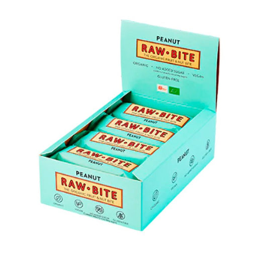 Rawbite Peanut • 50 g. Køb 12 stykker SPAR 10%