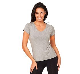 Boody T-Shirt Dame V-hals lysegrå str. L • 1stk.