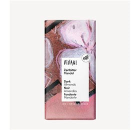 Vivani økologisk mørk chokolade med hele mandler. 80g.
