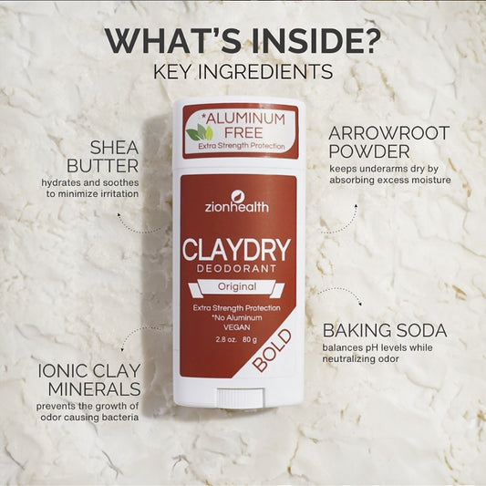 Zionhealth - Bio Claydry deodorant - Original 80g.
