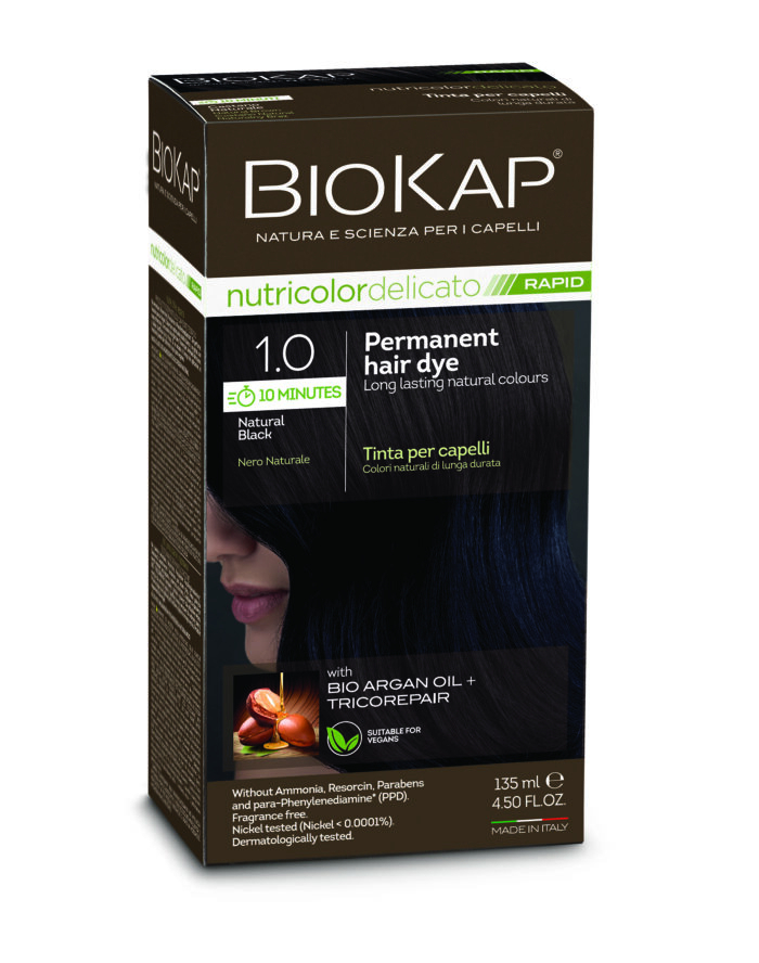 BiokapÂ® NutricolorDelicato Permanent Hårfarve Natural Black 1,0