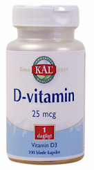 KAL D-Vitamin 25 mcg 100 kapsler DATOVARE 09/2024