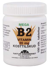 Se Natur Drogeriet B2 Riboflavin 20 Mg (100 tab) hos Helsegrossisten.dk