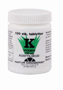 Se Natur Drogeriet K1-vitamin 150 mcg (100 tabs) hos Helsegrossisten.dk