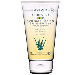 Se AVIVIR Aloe Vera Kids Sun SPF 30 lotion - 150 ml. hos Helsegrossisten.dk