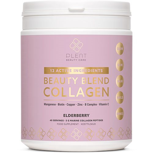 Se Plent Beauty Blend Collagen Elderberry 277g - 3 for 897,- hos Helsegrossisten.dk