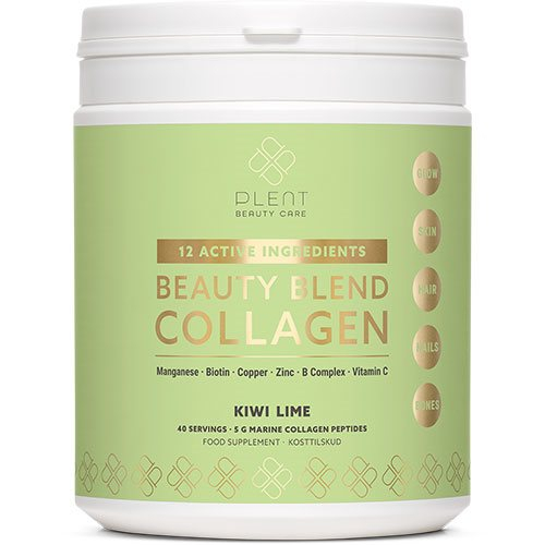 Se Plent Beauty Blend Collagen Kiwi Lime 277g - 3 for 897,- hos Helsegrossisten.dk