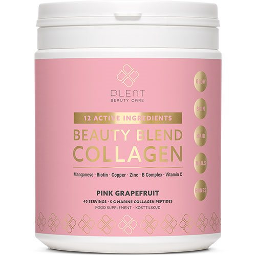 Se Plent Beauty Blend Collagen Pink Grapefruit 277g - 3 for 897,- hos Helsegrossisten.dk