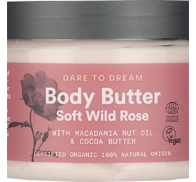 Se Urtekram Body Butter Soft Wild Rose, 150ml hos Helsegrossisten.dk