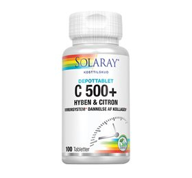 Se Solaray C-vitamin C500+ hyben, citron 100 tabletter DATOVARE 04/2024 hos Helsegrossisten.dk