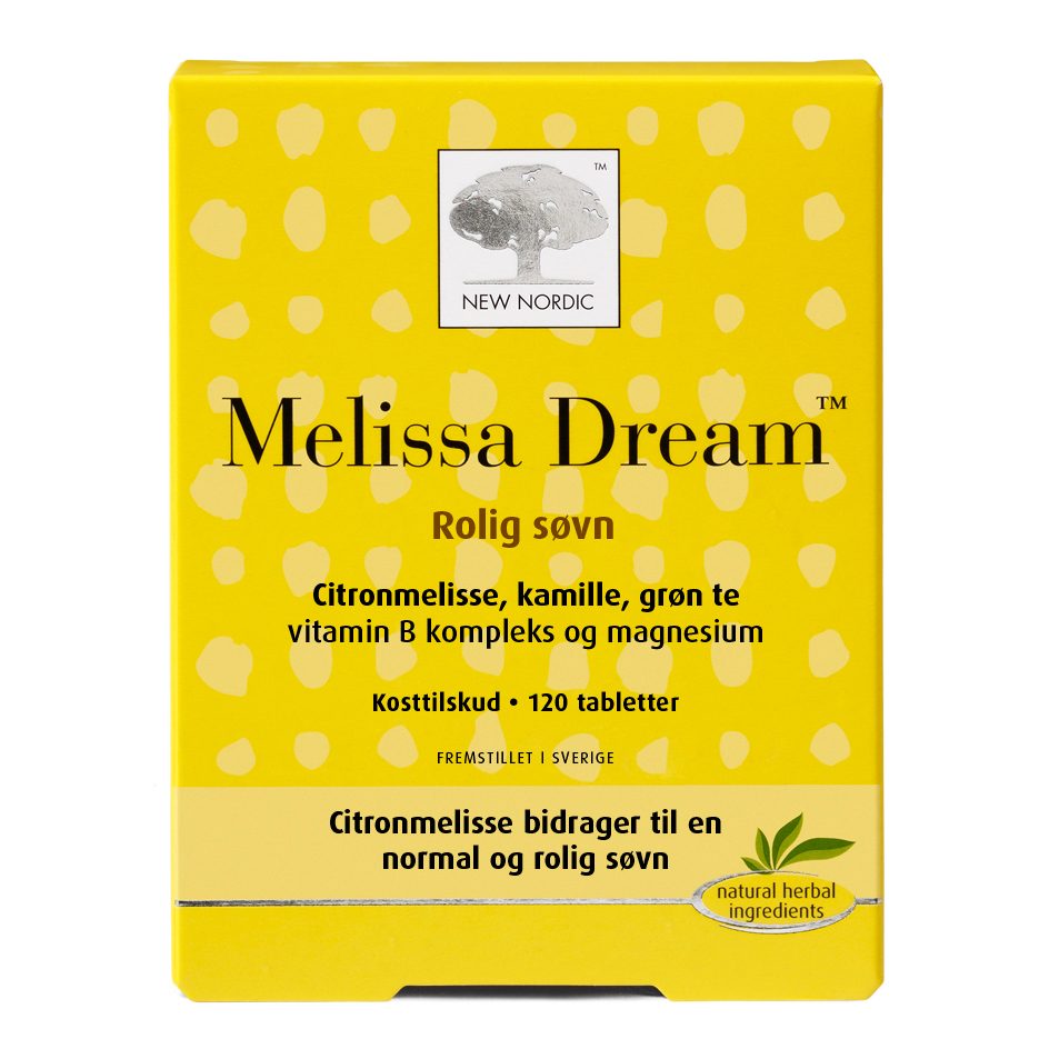 Se New Nordic Melissa Dream 120 tabl. hos Helsegrossisten.dk