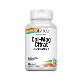 Billede af Solaray Cal-Mag Citrat m. D-vitamin 90 kaps. hos Helsegrossisten.dk