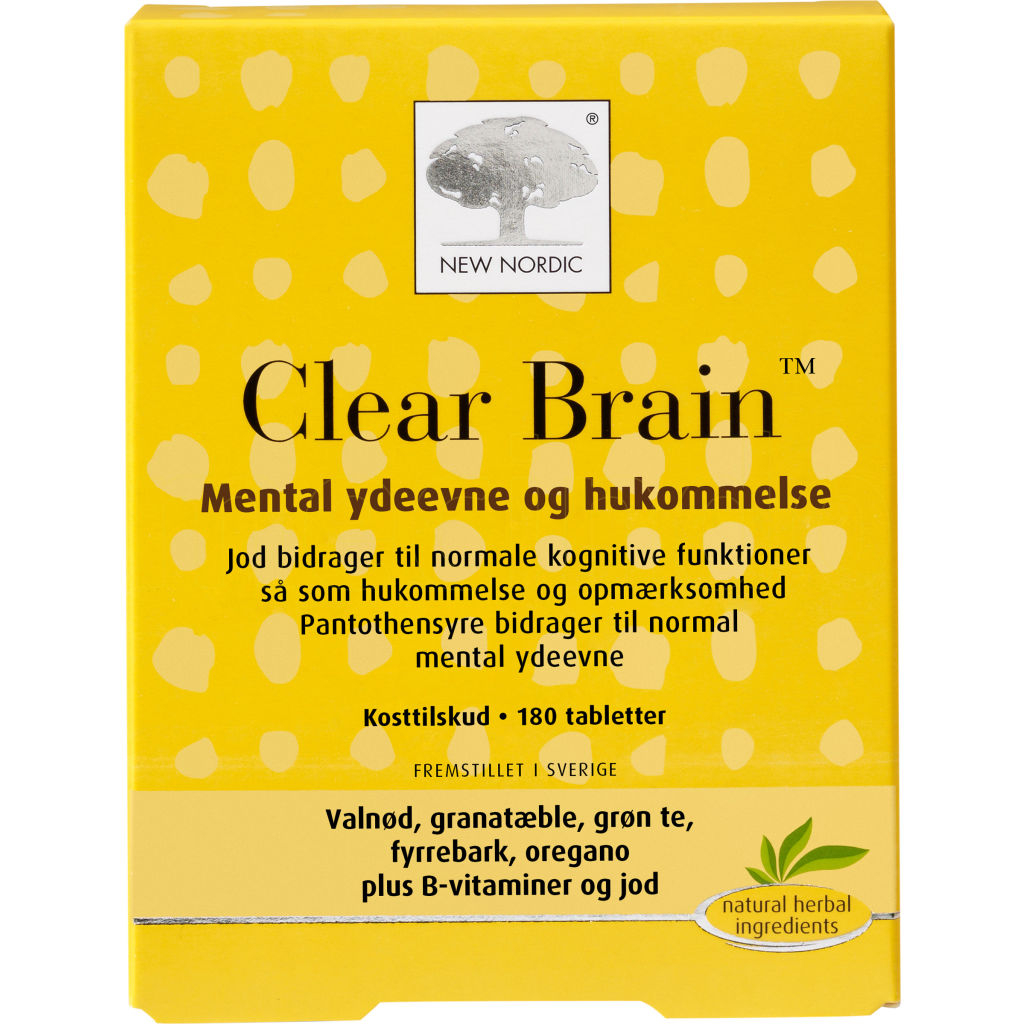 Se New Nordic Clear Brain 180 tabl. - 2 for 798,- hos Helsegrossisten.dk