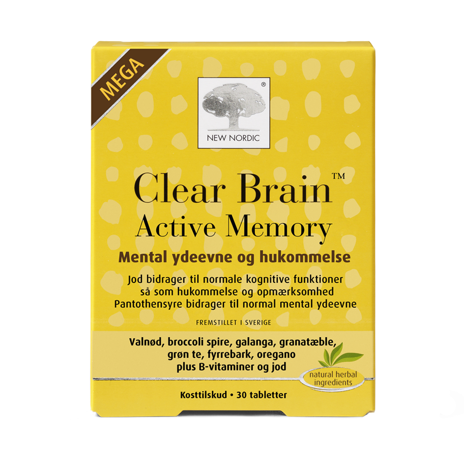 Billede af New Nordic Clear Brain Active Memory 30 tabletter hos Helsegrossisten.dk