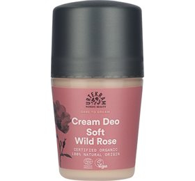 Se Urtekram Deo cream roll on Soft Wild Rose &bull; 50ml. hos Helsegrossisten.dk