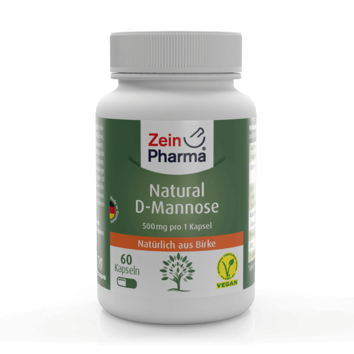 Zein Pharma Natural D-Mannose 500 mg 160 vegetabilske kapsler