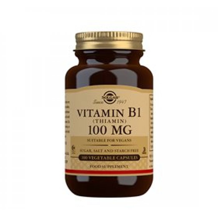 Solgar B1-vitamin 100 mg (Thiamin) - 100 kap.