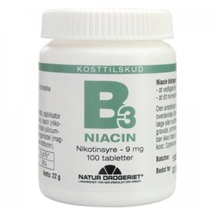 Natur-Drogeriet B3 Niacin Nikotinsyre 9 mg • 100 tab.