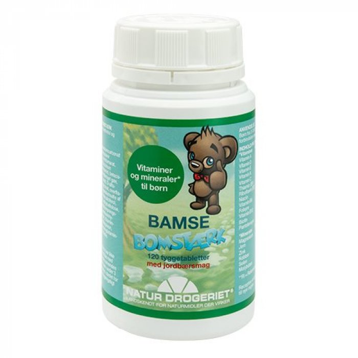 Bamse Bomstærk børnevit. min. m. jordbærsmag 120 tabletter