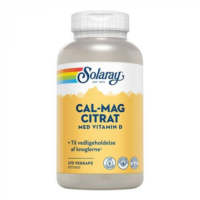 Solaray Cal-Mag Citrat m. D-vitamin 270 kaps.