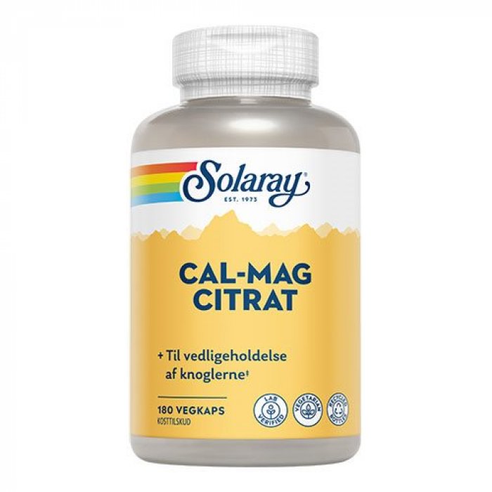 Solaray Cal-Mag Citrat 180 kapsler