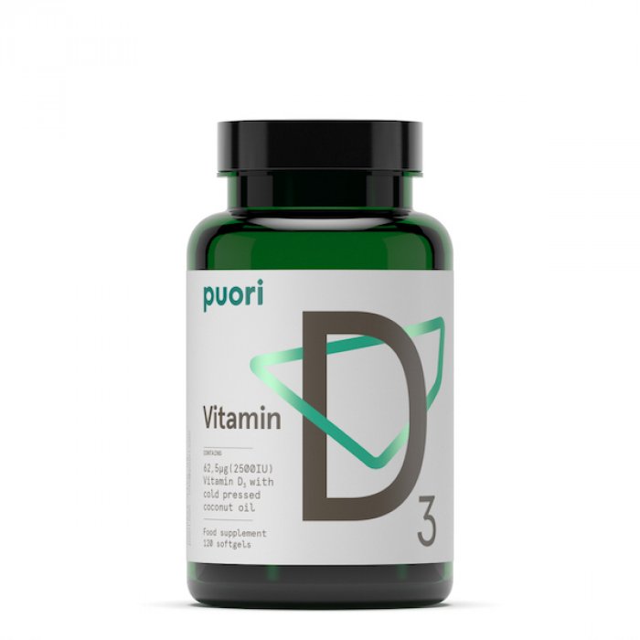 Puori Vitamin D3 62,5 mcg (2500IE) 120 kaps.