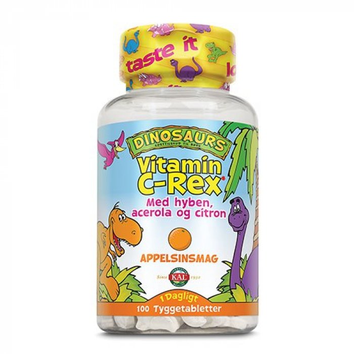 KAL DinoSaurs vit. C-rex tygge børn • 100 tab.