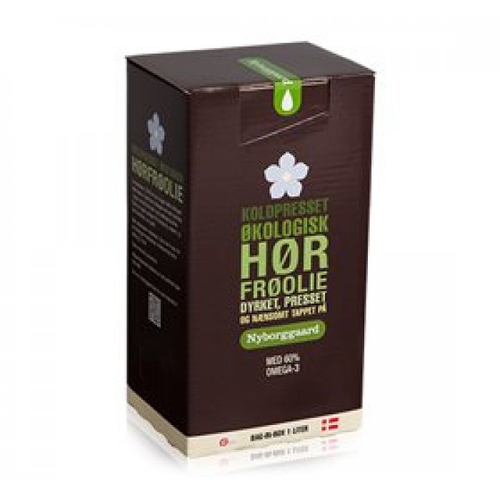 Nyborggaard Hørfrøolie koldpresset Ø - 1000 ml.