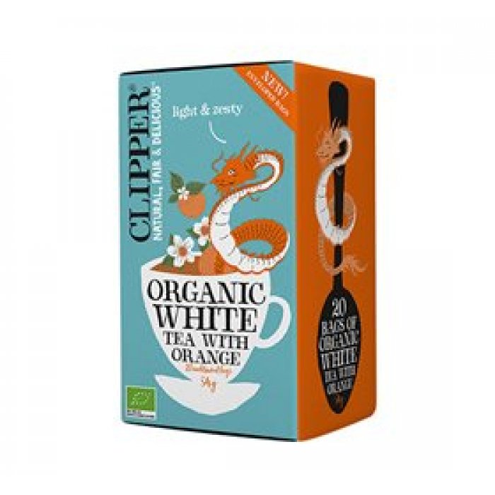 Clipper Hvid Te m. Appelsin te Ø 20br