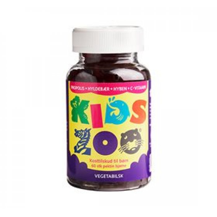 Kids Zoo Propolis + Hyldebær + Hyben + C • 60 stk.
