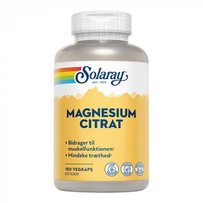 Solaray Magnesium Citrat 180 kapsler