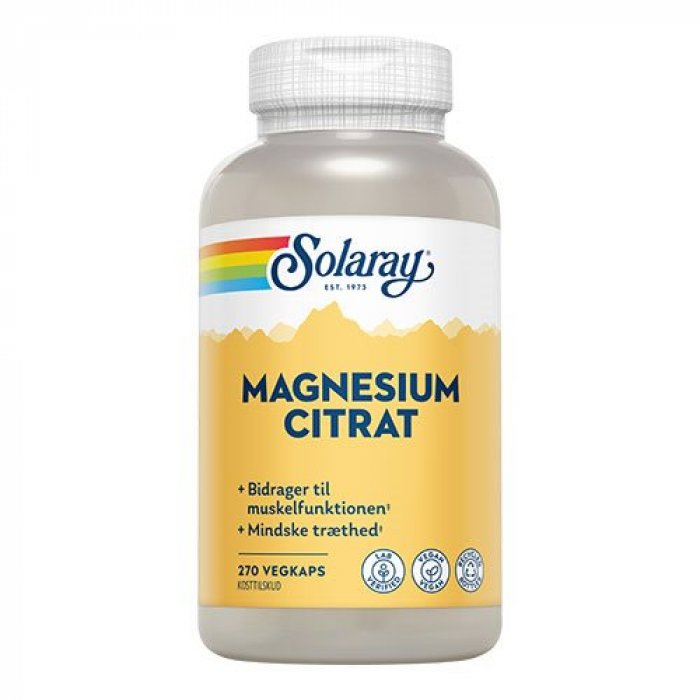 Solaray Magnesium Citrat 270 kaps. - 2 for 399,-