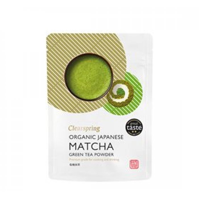 Clearspring Matcha grøn te pulver Ø 40g. (i pose hvid/grøn)