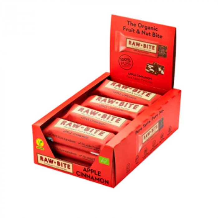 Rawbite Apple Cinnamon Ø • 50g. Køb 12 stk. Spar 10%