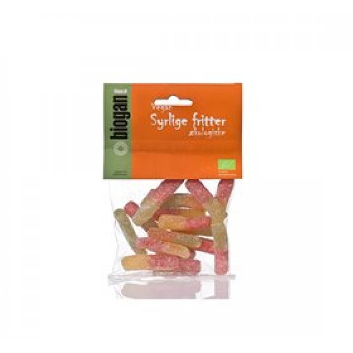 Biogan Syrlige fritter vingummi Ø 75g.