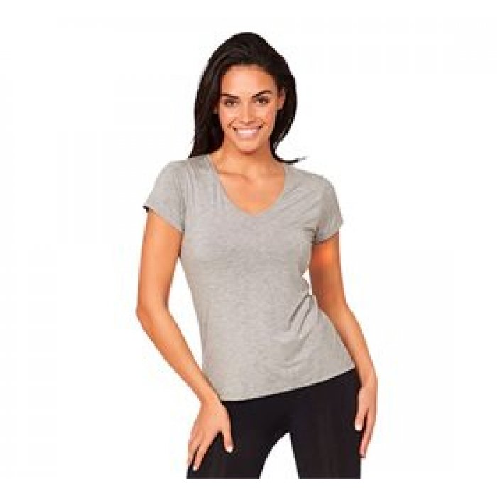 Boody T-Shirt Dame V-hals lysegrå str. L • 1stk.