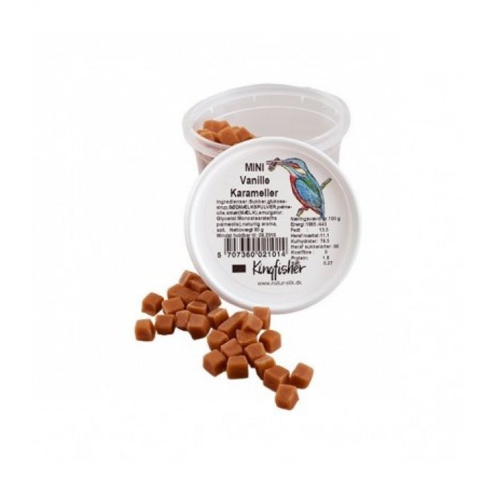 Kingfischer Mini Vanilje Karameller  70 gr UDLØB 11/09-25