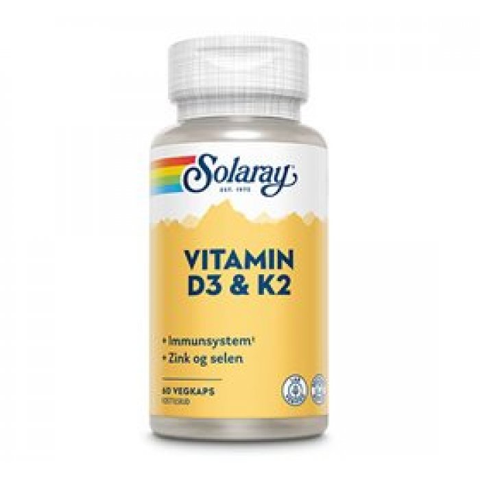 Solaray Vitamin D3 & K2 60 Kaps.