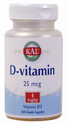 KAL D-Vitamin 25 mcg 100 kapsler