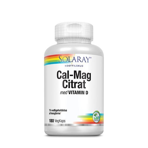 Solaray Cal-Mag Citrat m. D-vitamin 180 kaps.