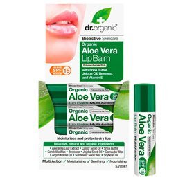 Dr. Organic Lip balm Aloe Vera 5 ml.