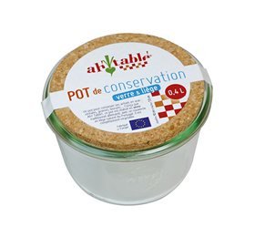 Opbevaringsglas m. kork låg 0,4 L