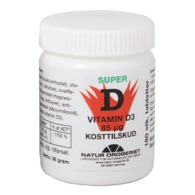 ND D3-vitamin 85 mcg, Super D • 180 tabl.