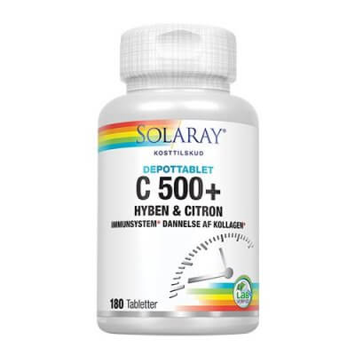 Solaray C-Vitamin C500+ Hyben & Citron 180 tabletter ØDELAGT EMBALLAGE