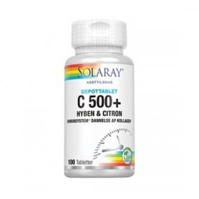 Solaray C-vitamin C500+ hyben, citron 100 tabletter DATOVARE 04/2024