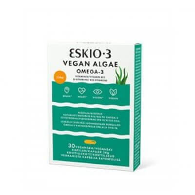Eskio-3 Vegan Algae - Vegansk Omega 3 • 30 kaps.  DATOVARE 12/2025